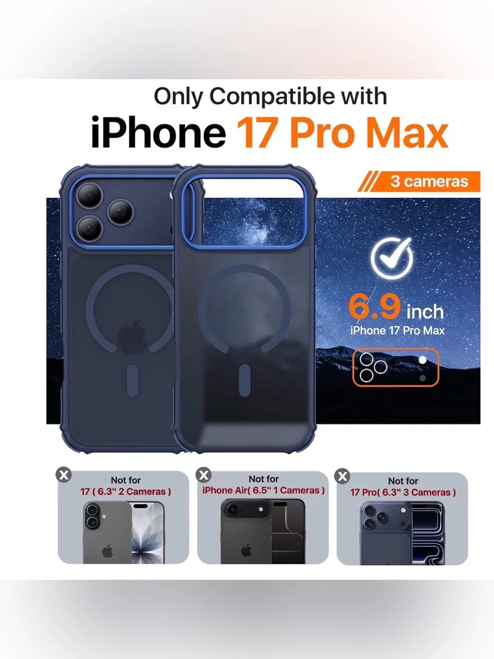 MagSafe-Compatible Shockproof Phone Case for iPhone 17 Pro Max - Forest Blue